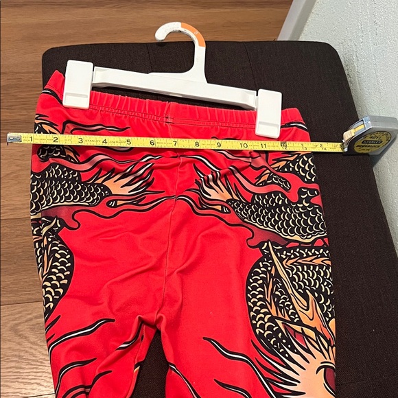 #1110+Red Dragon Print Women's Pants - Picture 5 of 6